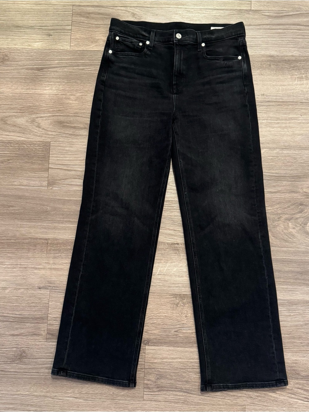 AYR The Secret Sauce High Rise Wide Straight Jeans Date Night Black Wash Size 31